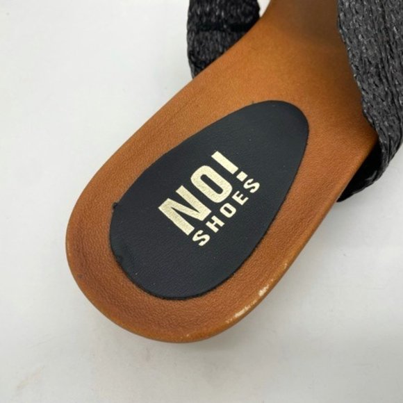 Ladies Shoes No! Shoes Yeast Black Weave Low Wedge Sandal Slides - Picture 3 of 3
